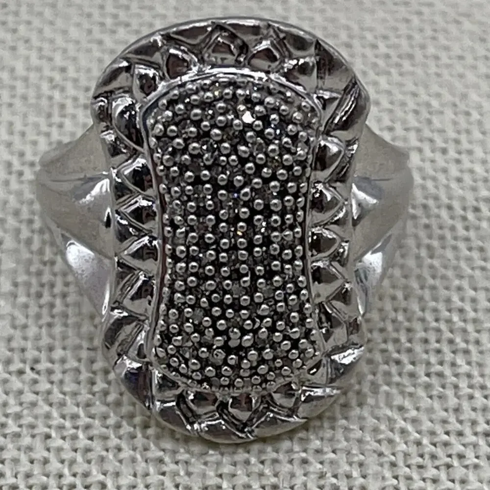 Vintage Sterling Silver 925 Marcasite Ring Size 7 Chunky Statement Jewelry